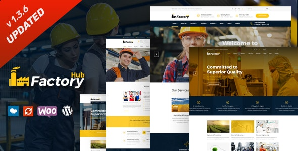 Factory HUB (v1.4.1) 工业和建筑WordPress主题