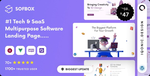 Sofbox v5.0.4 - 技术与SaaS多功能软件着陆页WordPress主题