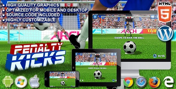 Penalty Kicks (31 January 2024) HTML5 体育游戏 - 点球大战HTML5游戏