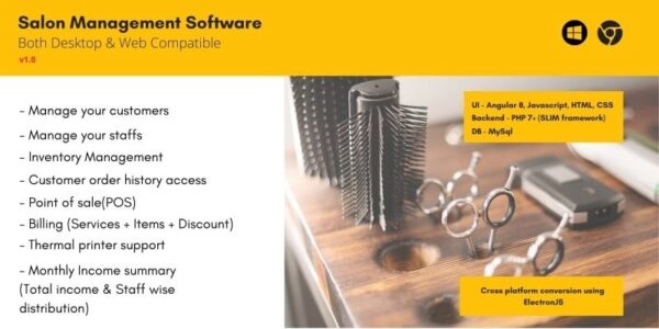 Salon Management Software PHP NodeJS v1.0 - 专业沙龙管理软件PHP和NodeJS版本