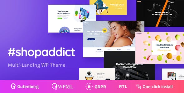 Shopaddict (v1.1.4) WordPress销售页面主题，适用于任何产品销售