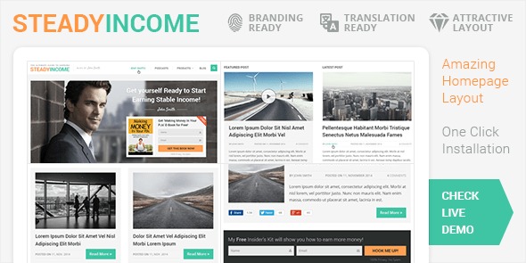 MyThemeShop SteadyIncome (v2.2.11) WordPress主题 - 稳定收入博客与联盟营销主题