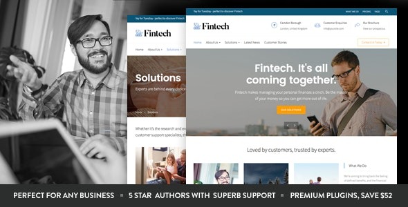 Fintech (v1.4.3) Startup WordPress Theme - 金融科技创业WordPress主题