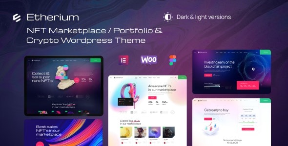 Etherium (v1.0.3) NFT市场与加密货币WordPress主题