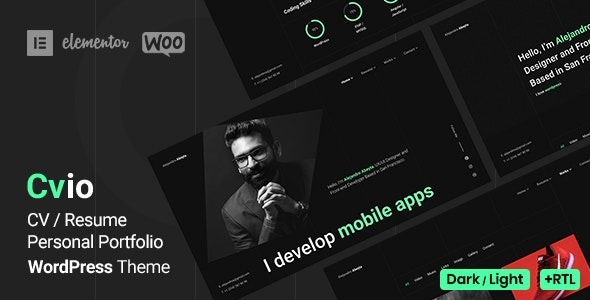 Cvio (v3.3.5) 个人作品集WordPress主题 - 专业简历与作品展示
