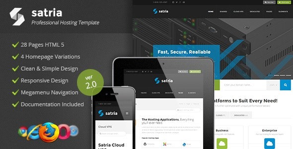 Satria v2.0 Professional Hosting HTML5 Template - 专业托管HTML5网站模板