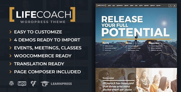 Life Coach v3.0.0 WordPress主题 - 专业生活教练网站模板