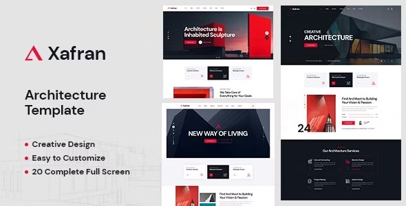 Xafran v1.0 建筑与室内设计HTML5模板 - 专业响应式网站主题