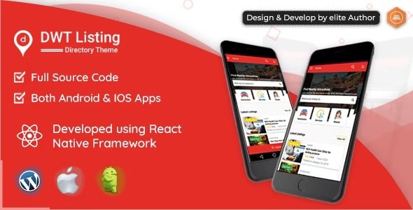 DWT Listing v2.1.5 Directory & Listing React Native App - 目录和列表React Native应用主题