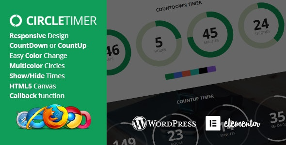 CircleTimer (v1.0) Addon for Elementor - Elementor圆形计时器扩展插件