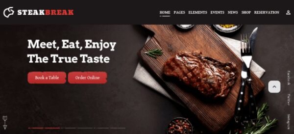 SteakBreak (v1.3) 肉类餐厅WordPress主题 - 专业餐饮网站设计