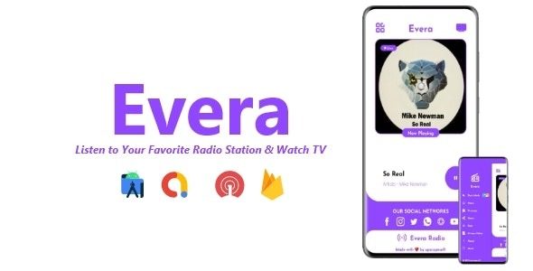 Evera v3.0.0 单站电台和电视应用 | 支持ADMOB、FIREBASE、ONESIGNAL