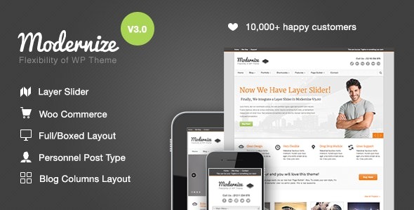 Modernize (v3.4.0) WordPress的灵活性主题