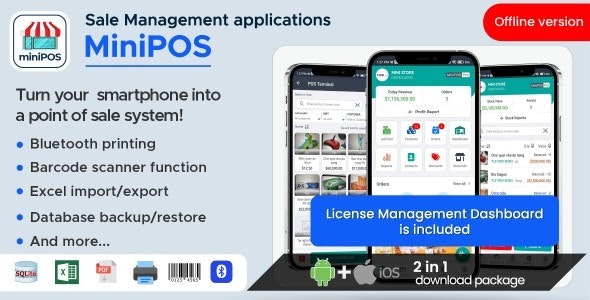 MiniPOS Offline v2.2.0 Xamarin.Forms移动POS应用程序带许可证系统 - 完全离线的安卓iOS销售点应用