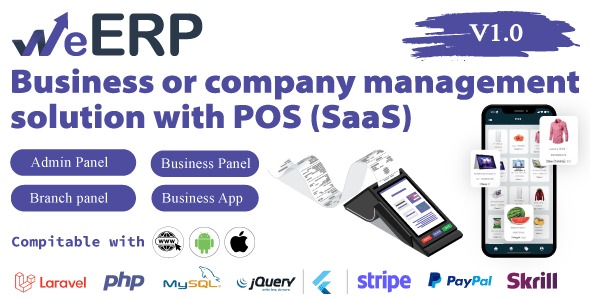 WeERP (SAAS) v1.0.0 商业或公司管理解决方案，包含POS和Web面板
