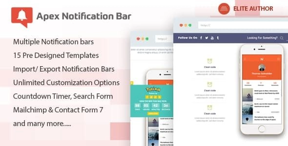 Apex Notification Bar (v2.1.6) 响应式WordPress通知栏插件