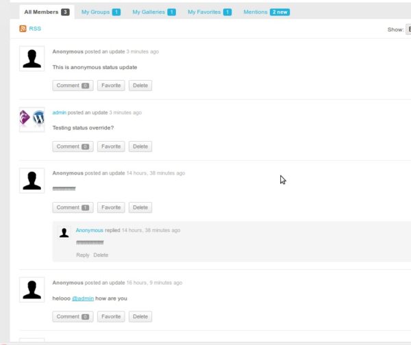 BuddyPress Anonymous Activity v1.0.15 - 匿名活动发布插件