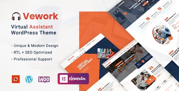 Vework (v1.0.3) 虚拟助理WordPress主题 - 高效远程办公助手
