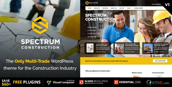 Spectrum (v3.1.2) 多功能建筑企业WordPress主题