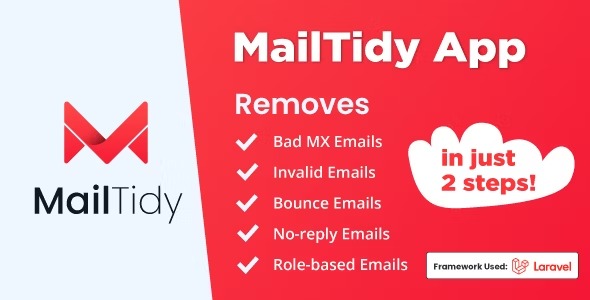 MailTidy v2.4 Email List Cleaner SAAS Application - 高效邮件列表清理工具