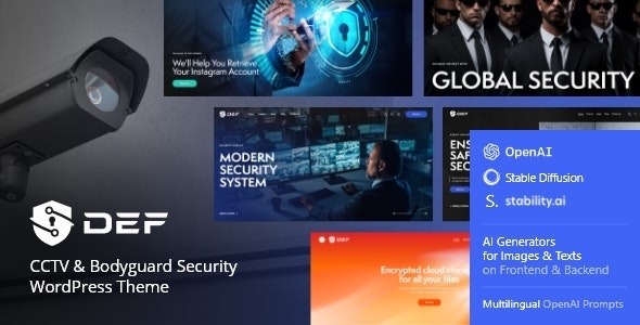 Def v1.1 CCTV & Bodyguard Security WordPress Theme - 监控与保镖安全WordPress主题