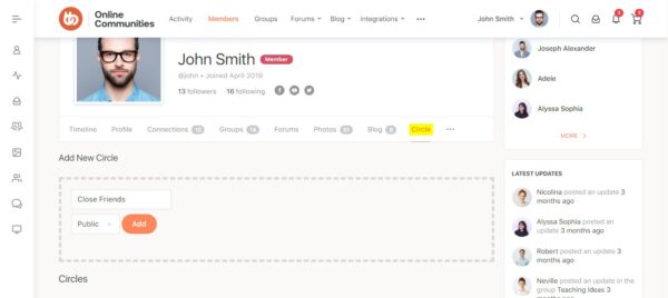 BuddyPress User Circles (v1.3.2) - 为BuddyPress用户创建专属社交圈的新增功能插件