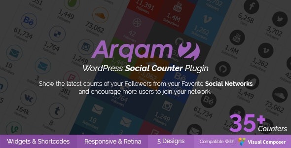 Arqam (v2.6.2) WordPress社交计数器插件