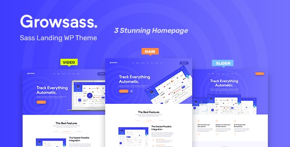 Growsass (v1.0.6) 软件着陆页WordPress主题 - 专为软件产品设计的专业模板