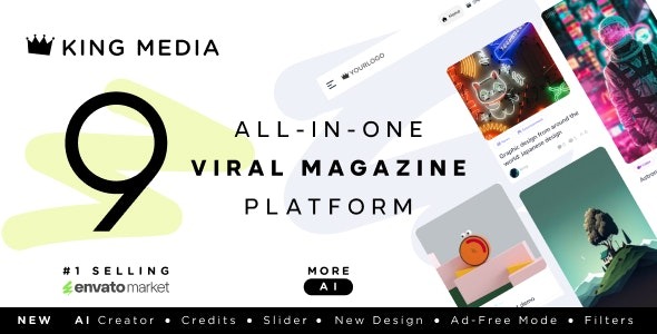 King Media v9.1 病毒式视频、新闻、图片上传与分享WordPress主题