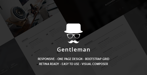 Gentleman (v1.4.3) CV & Resume vCard WordPress主题 - 专业简历与个人名片网站模板