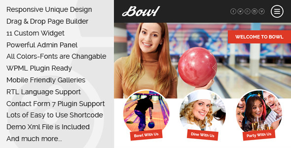 Bowl (v1.6.2) 响应式保龄球中心WordPress主题