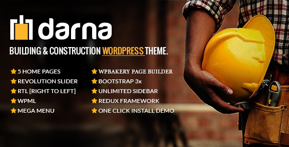 Darna v1.4.0 建筑与施工WordPress主题 - 专业建筑行业网站模板