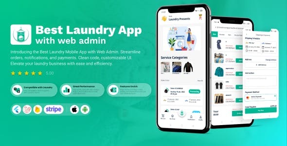 v0.1.0 Laundry Flutter App with Admin panel | 洗衣预订系统 | 快速洗涤 | 按需洗衣