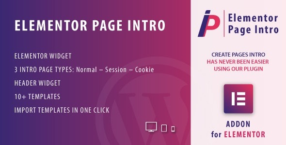 Page Intro for Elementor WordPress Plugin v1.0 - Elementor页面介绍插件