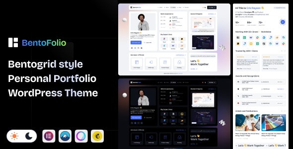 Bentofolio v1.0.1 个人作品集WordPress主题 - 创意展示与专业设计