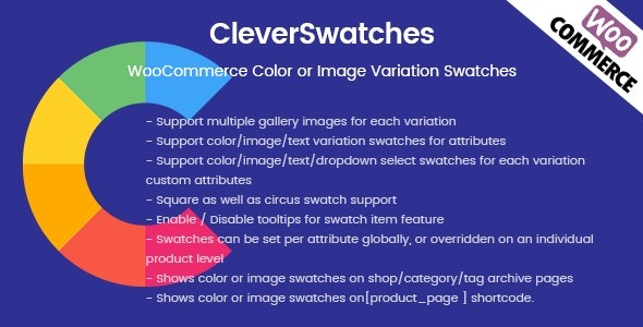 CleverSwatches (v2.2.3) WooCommerce颜色或图片变体样本