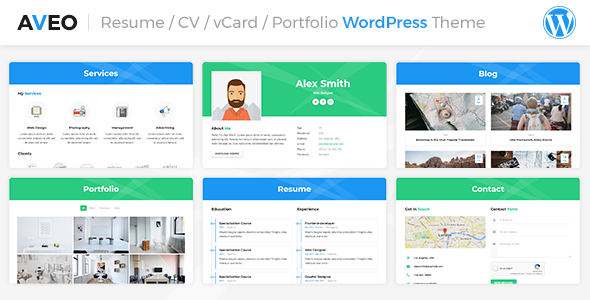 Aveo (v1.4.3) 简历WordPress主题 - 专业个人简历展示模板