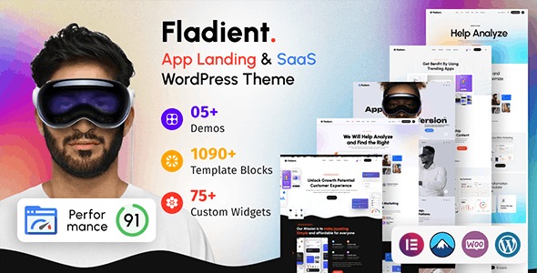 Fladient (v1.0.1) 应用落地页和SaaS WordPress主题