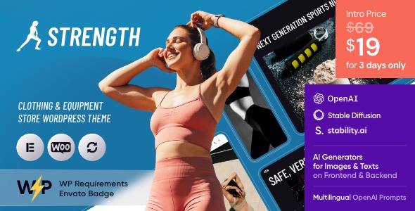 Strength v1.0 Sports Store & Equipment Shop WordPress Theme - 体育用品商店WordPress主题