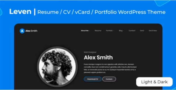 Leven v.1.8.1 CV/Resume WordPress Theme - 个人简历和作品集展示主题