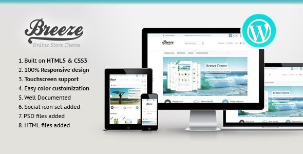 Breeze (v1.0.1) 响应式WooCommerce主题 - 现代电商网站设计解决方案