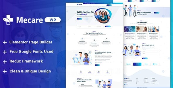 Mecare (v1.0) 医院和健康WordPress主题 - 医疗保健网站解决方案