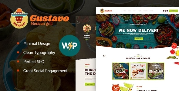 Gustavo (v1.2.2) 墨西哥烧烤、酒吧和餐厅WordPress主题