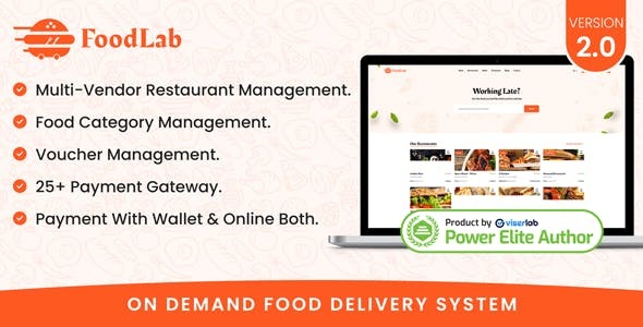 FoodLab v2.0 按需食品配送系统 - 高效外卖解决方案