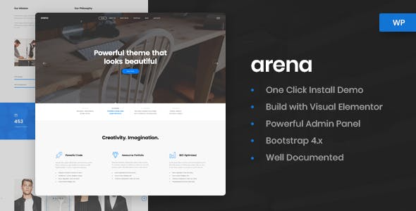 Arena (v1.0.3) 商业与机构WordPress主题