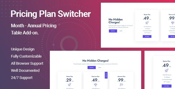 Ultimate Pricing Plan Switcher Addon for Elementor v1.0.4 - Elementor终极定价计划切换器插件