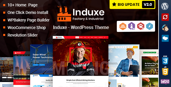 Induxe (v2.5) 工业与制造业WordPress主题