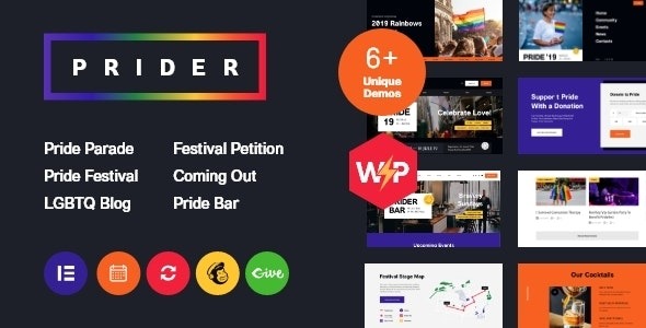Prider (v1.1.1) LGBT & Gay Rights Festival WordPress主题 + 酒吧