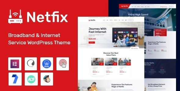 Netfix (v1.2.3) 宽带和互联网服务WordPress主题