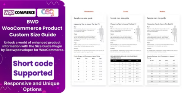BWD Product Custom Size Guide For WooCommerce v1.3 - WooCommerce产品自定义尺寸指南插件